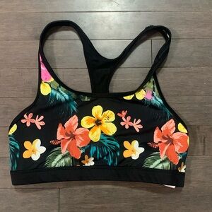 Body Glove Black with Colourful Floras Sports Bra Women’s L